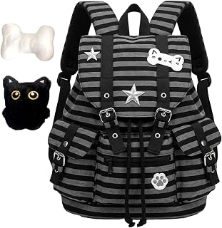 Backpack for Girls Multi-Pocket – Adjustable Strap Lightweight Striped Kids | Striped Kids Backpack School Bag for Travel Outdoor Camping | Weekender Elementary College Party Birthday Christmas Backpack