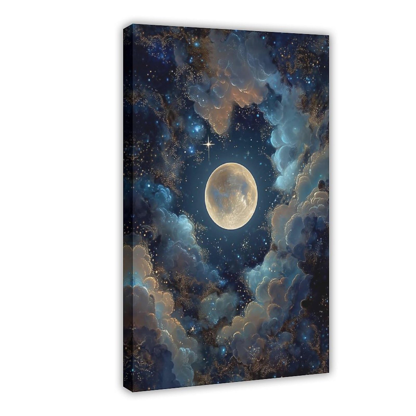 Bareronor Moon Poster Canvas Poster Bedroom Decor Landscape Office Room Decor Gift 24" L X 36" W