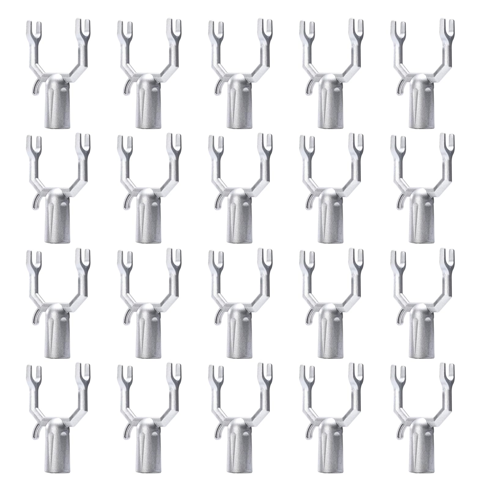 Kalttoy Silver 20Pcs Y Shaped Garden Stake Supports Alloy Materials 0.75In Inner Diameter Compatible Multiple Poles Types Double Y Shaped Fruit Tree