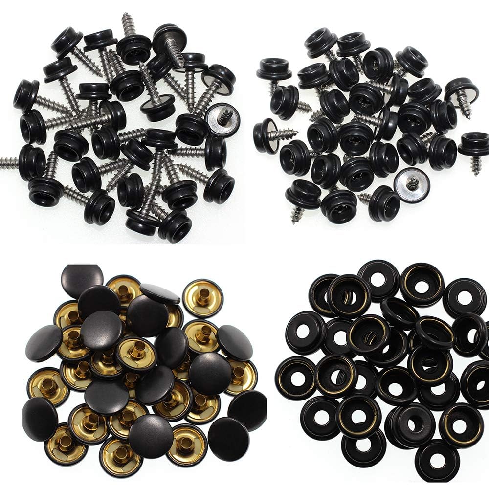 BetterJonny - Set di 350 bottoni a pressione in acciaio inox, per