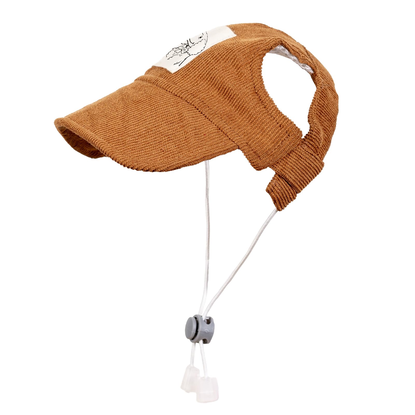 Pet Dog Baseball Cap, Cat Hat, Cat Dog Sun Cap with Ear Holes, Adjustable Puppy Outdoor Sun Hat (Brown, Large)