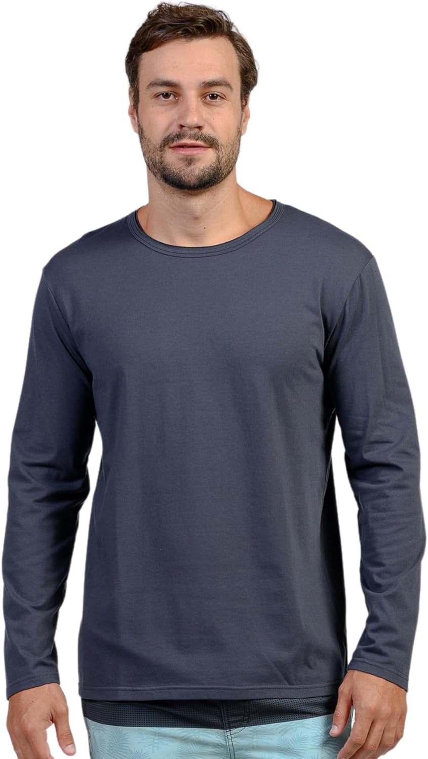 INGEAR Mens Long Sleeve Tee Shirts Cotton - Casual Crewneck Soft - Lightweight Jersey Fabric - Comfortable Style - Base Layer