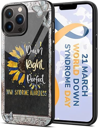 Funda de teléfono de concientización de síndrome de Down Perfect Down para iPhone 16 16E 15 14 13 12 11 Pro Max S25 S24 S23 S22 S21 FE Ultra Plus