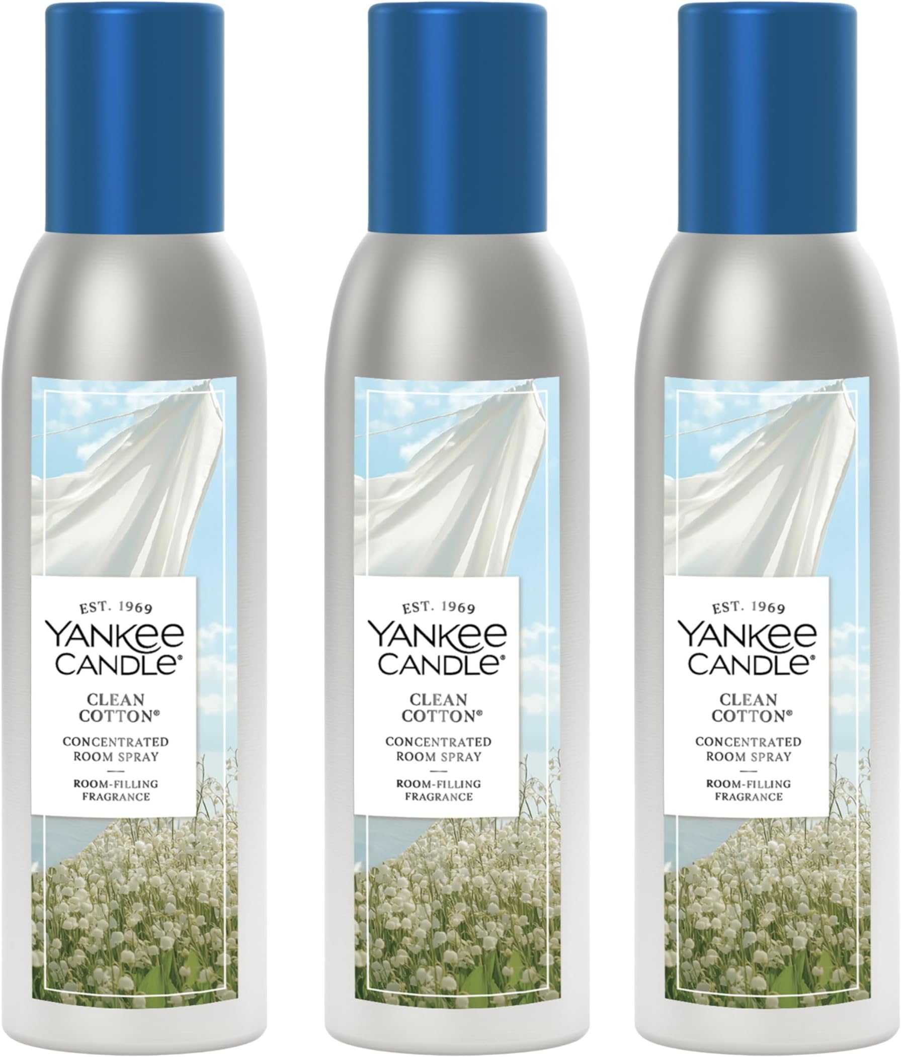Concentrated Room Spray Air Freshener, Instant Home Fragrance, Odor Eliminating Spray, Clean Cotton (Pack of 3)