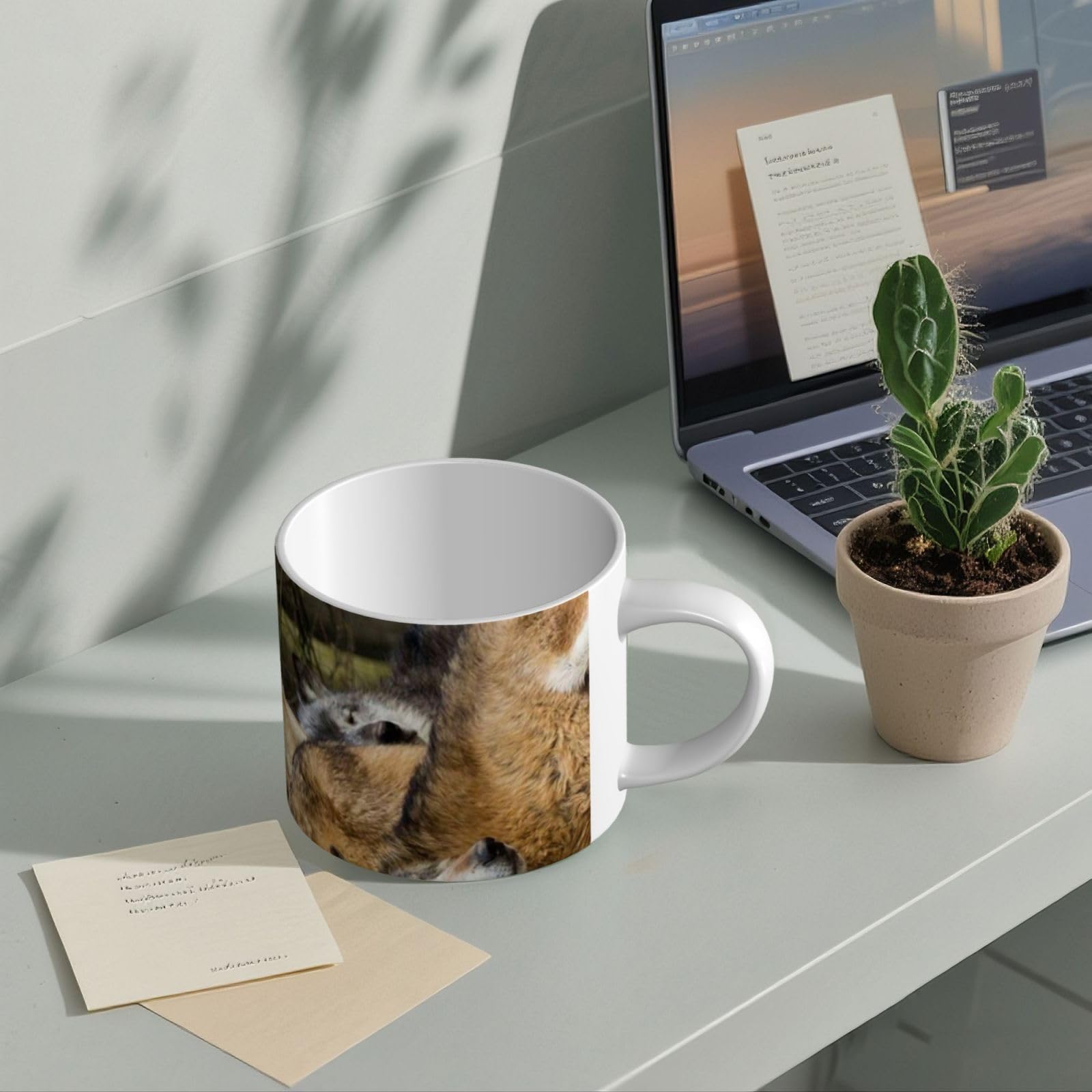 Różne kolorowe wilki drukowane kubki ceramiczne o dużej pojemności kubek do kawy