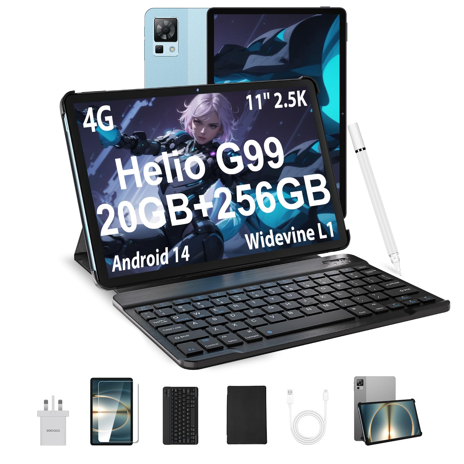 DOOGEE Tablet T35 de 11 polegadas com teclado, Helio G99 Android