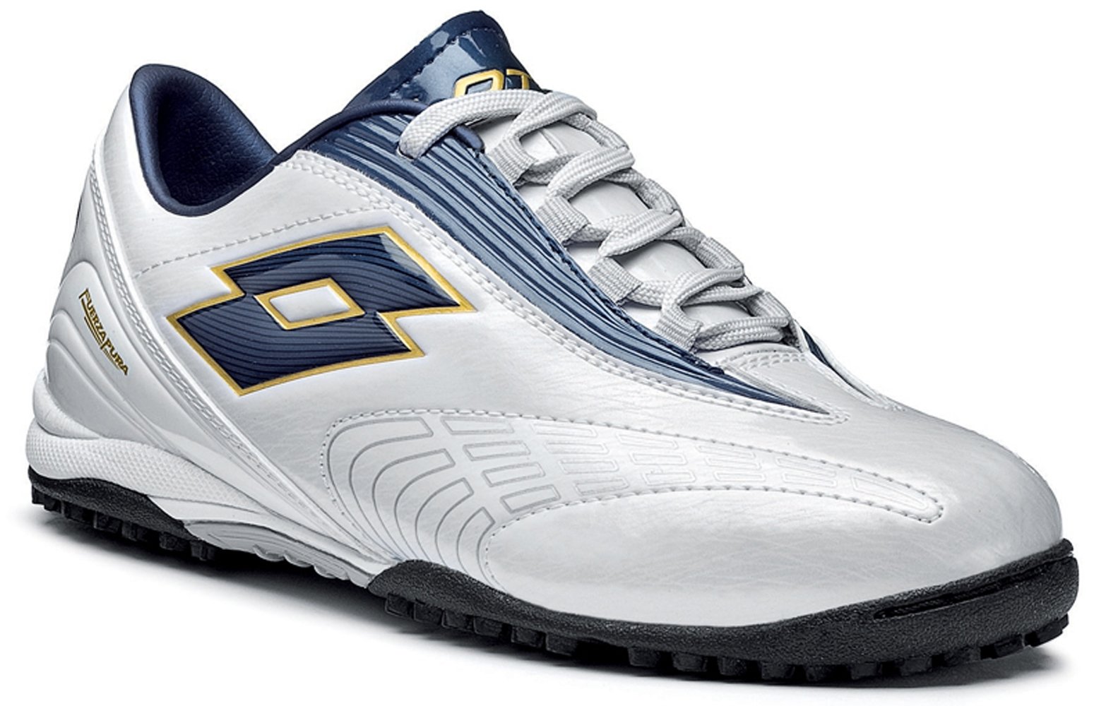 Crampons De Football Lotto Fuerzapura Vintage Bleus - Taille US 8.5, Cuir, Semelle Caoutchouc, Occasion Très Bon état