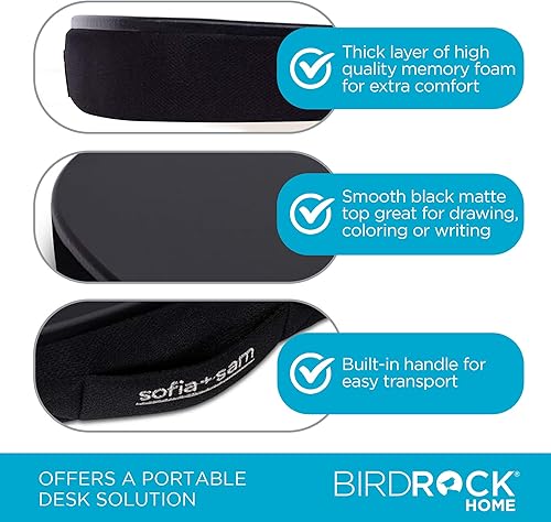 Miniatura 4 de BIRDROCK HOME Escritorio de regazo de gran tamaño con cojín de espuma viscoelástica, reposamuñecas, bandeja portátil para cama, sofá, sillón