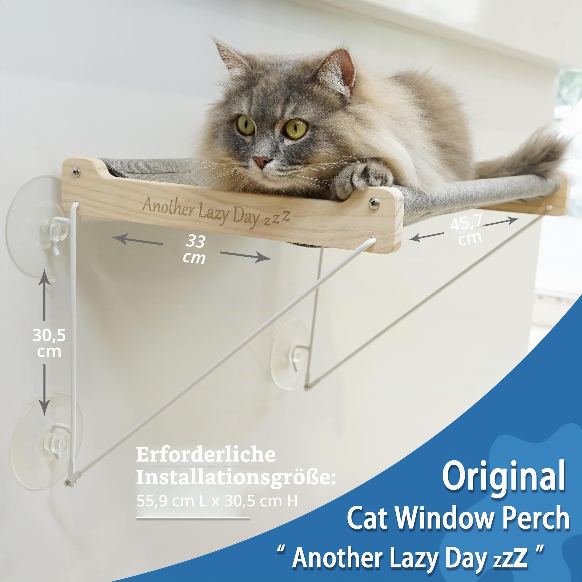 PETKARAY Katzenfensterstange, Faltbare Katzenhängematte für Fenster, stabile Fensterregale für Indoor-Katzen, Set beinhaltet 2 Stück Fenstertreppe