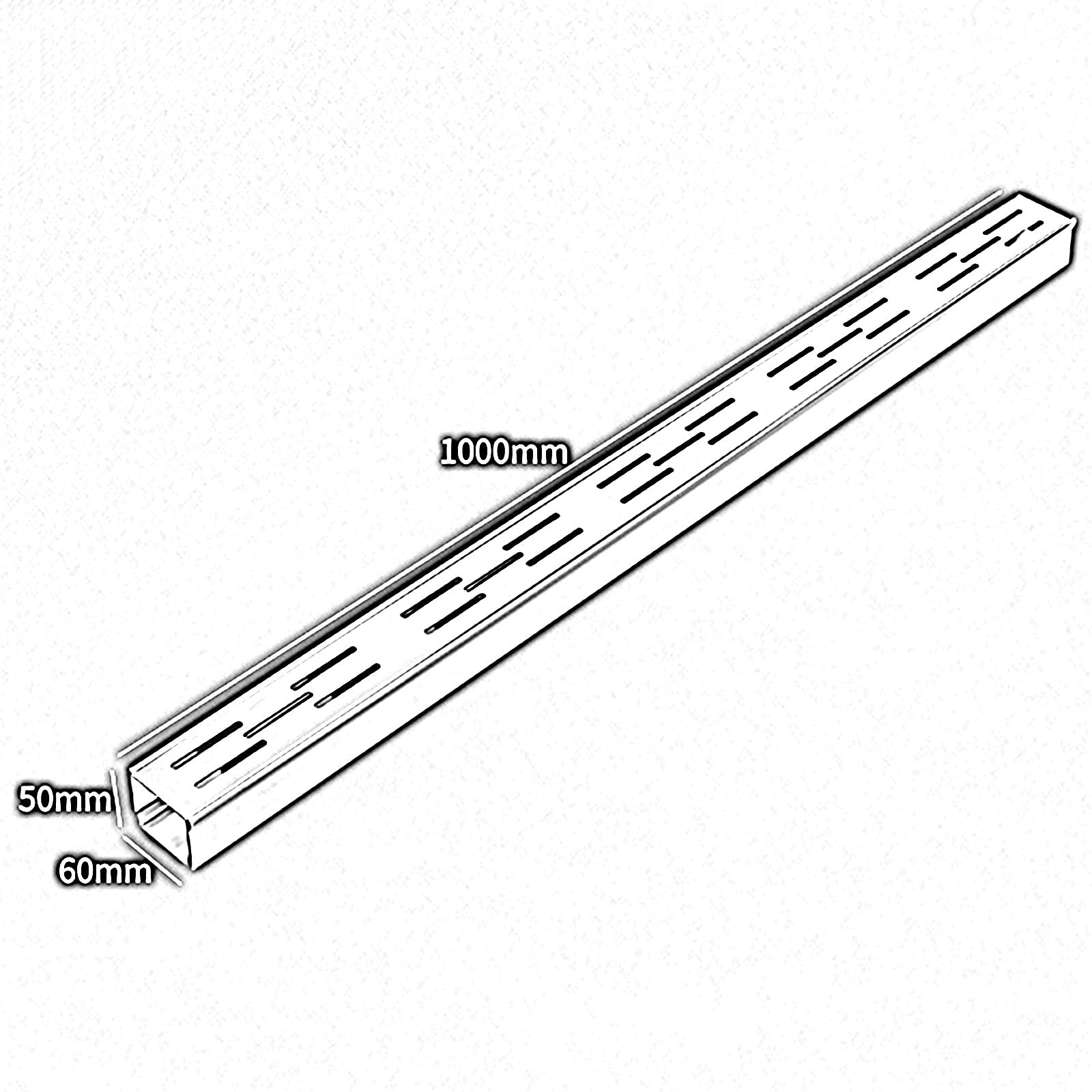 Kit de desagüe de acero inoxidable en forma de U para cocina al aire libre, cubierta de canalón rectangular para patios y patios (1000 x 60 x 50 mm), solución de drenaje duradera y elegante