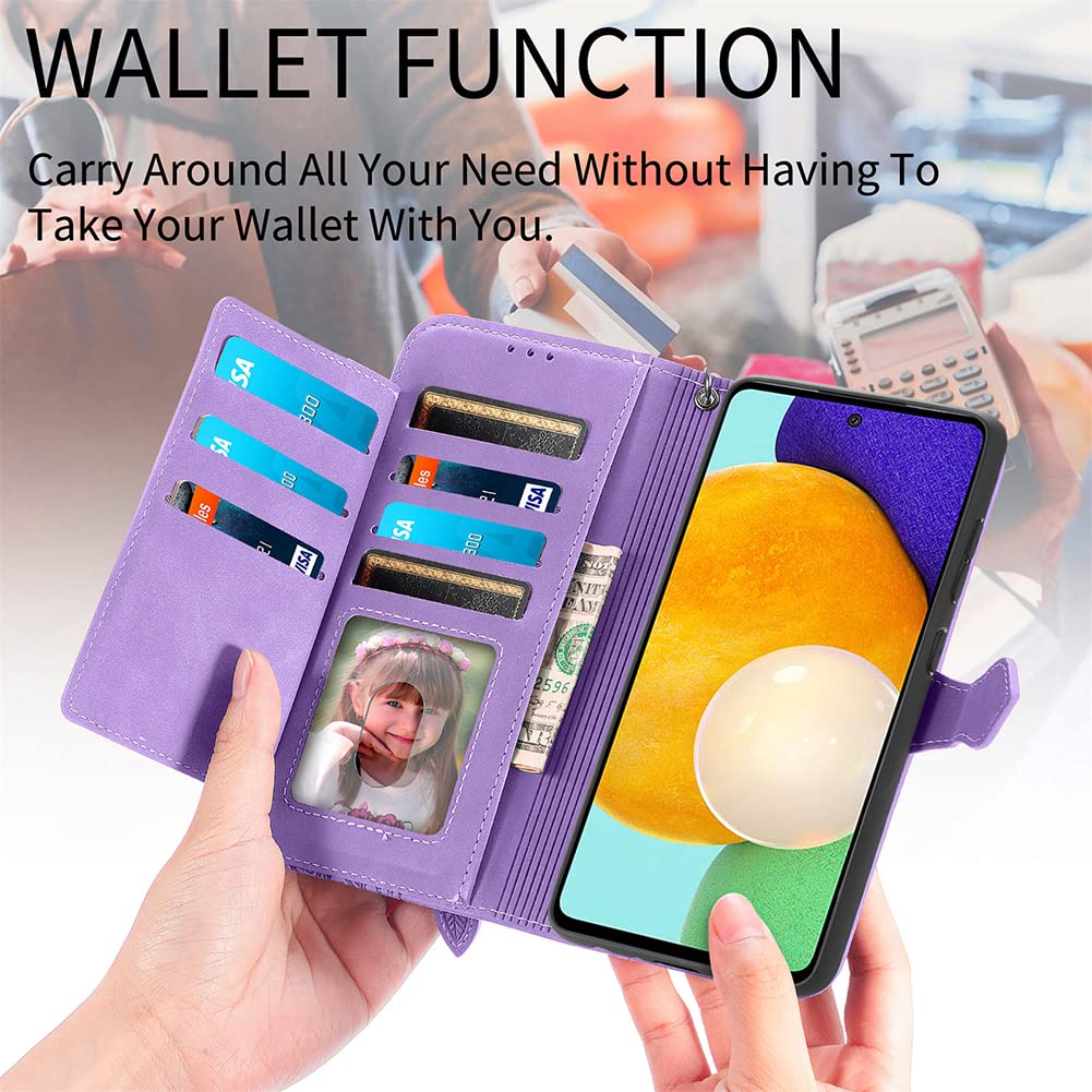 KARTXITAI Cover Compatibile con Xiaomi POCO F4 5G PU Pelle TPU Silicone Portafoglio Magnetica con Disegni Motivo Animale Flip Custodia in Libro Slot Schede Custodia-Gatto della luna,cielo,stelle