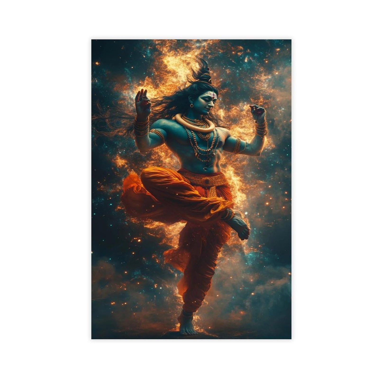 Mghdgd Cosmic Dance Of Lord Shiva– Nataraja Tandava Pose Canvas Poster Bedroom Decor Landscape Office Room Decor Gift 12X18inch(30X45cm)