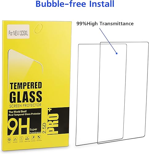 Miniatura 5 de Protector de pantalla 3DS XL, vidrio templado superior LCD para pantalla superior y película de PET de cristal transparente HD compatible con filtro