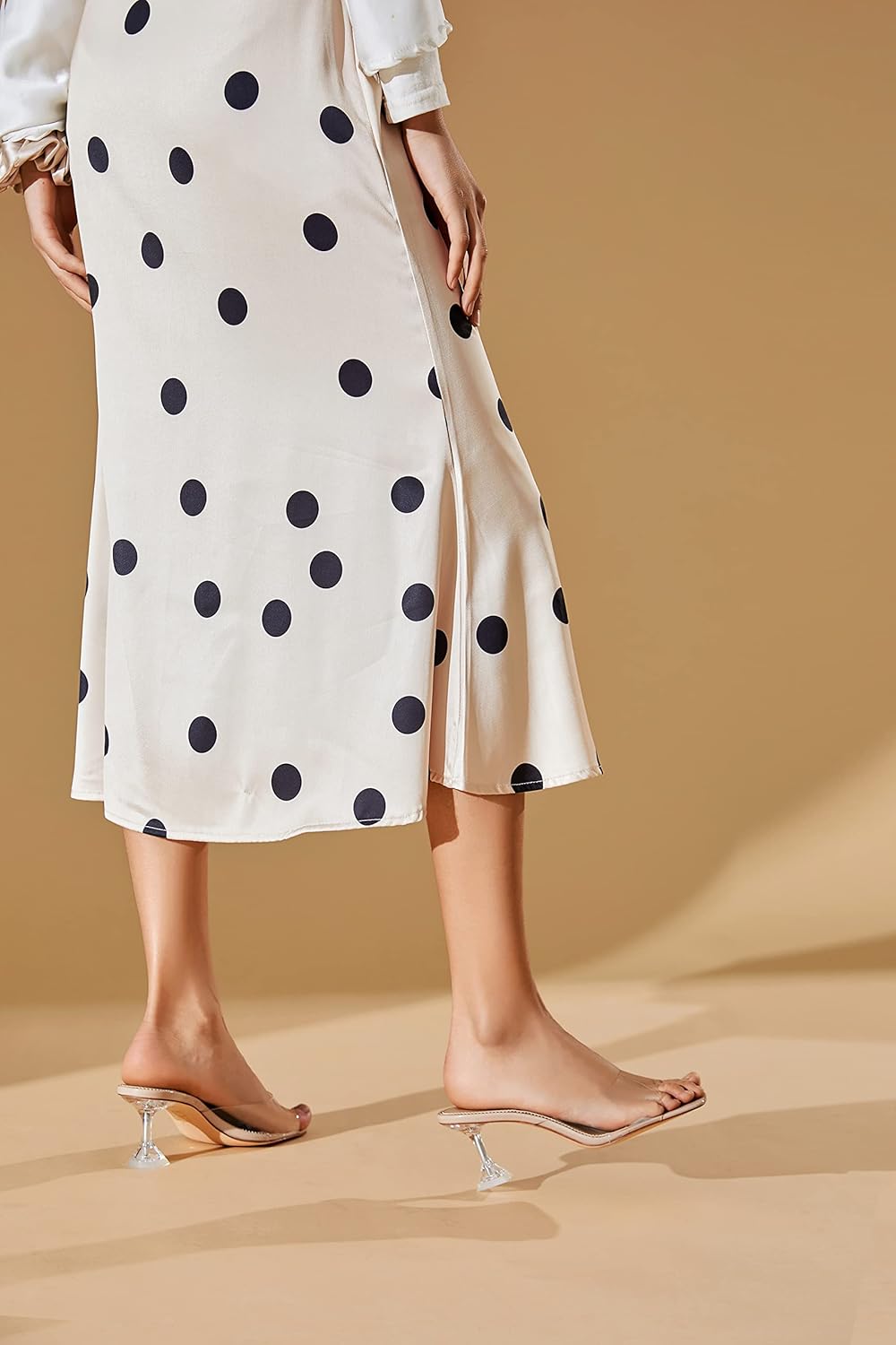 vivianly Womens Clear Heels Sandals Transparent Stiletto Heel Slippers Backless Peep Toe Slip on Heeled Mules - Image 3