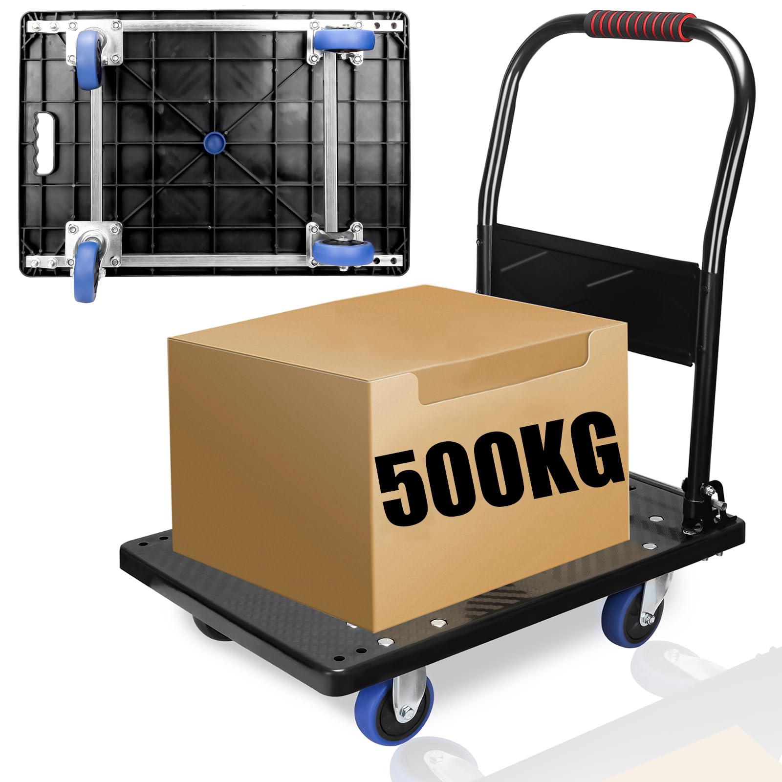 Amazon.co.jp: 折りたたみ台車 軽量 平台車耐荷重500KG スチール製 