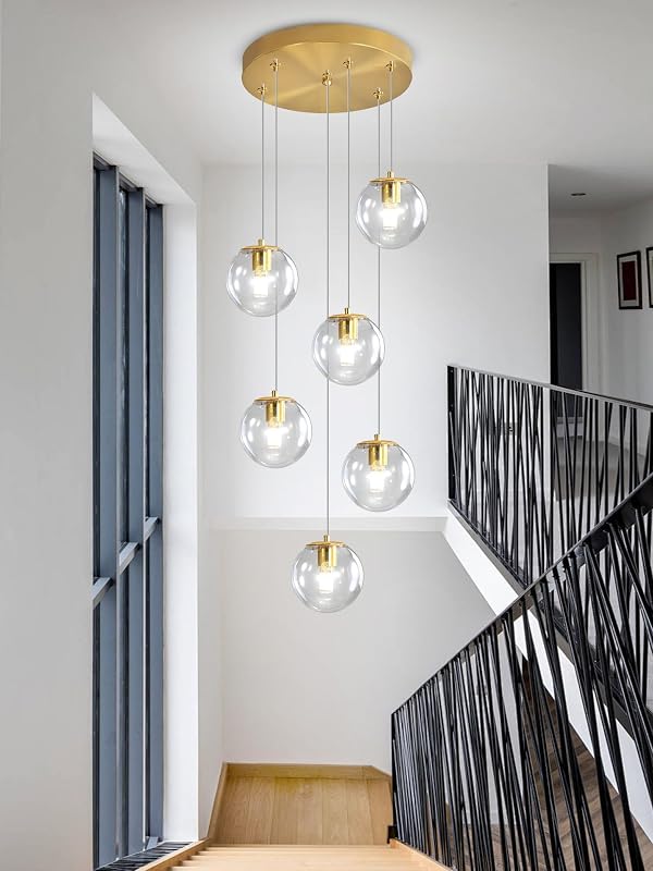 6-Light Globe Staircase Chandelier — $228