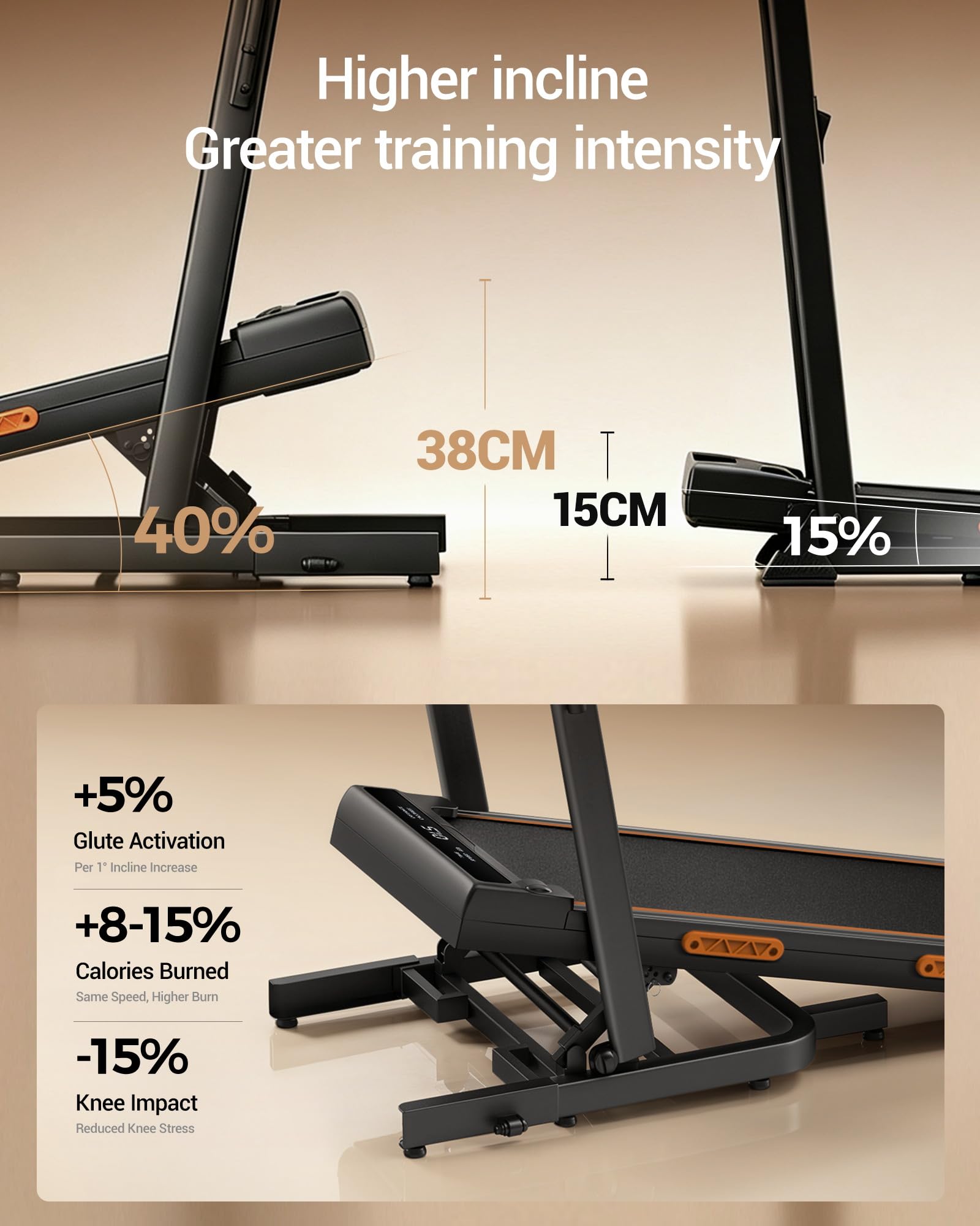 CURSOR Składana Bieżnia do domu z Nachyleniem 40% | Bieżnia domowa kompaktowa 1-12 km/h,Treadmill Cichy Silnik 3,0 KM,Wydłużone Uchwyty 130 CM i Wyświetlacz LED, Maks. 159 kg