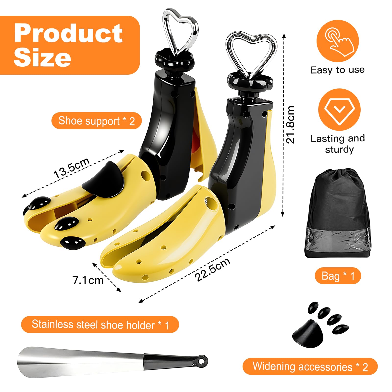 2 unidades de dilatadores de zapatos para hombre y mujer, longitud ajustable y anchura, separador de zapatos para zapatos ajustados, botas, zapatos de senderismo, botas y zapatillas, ancho