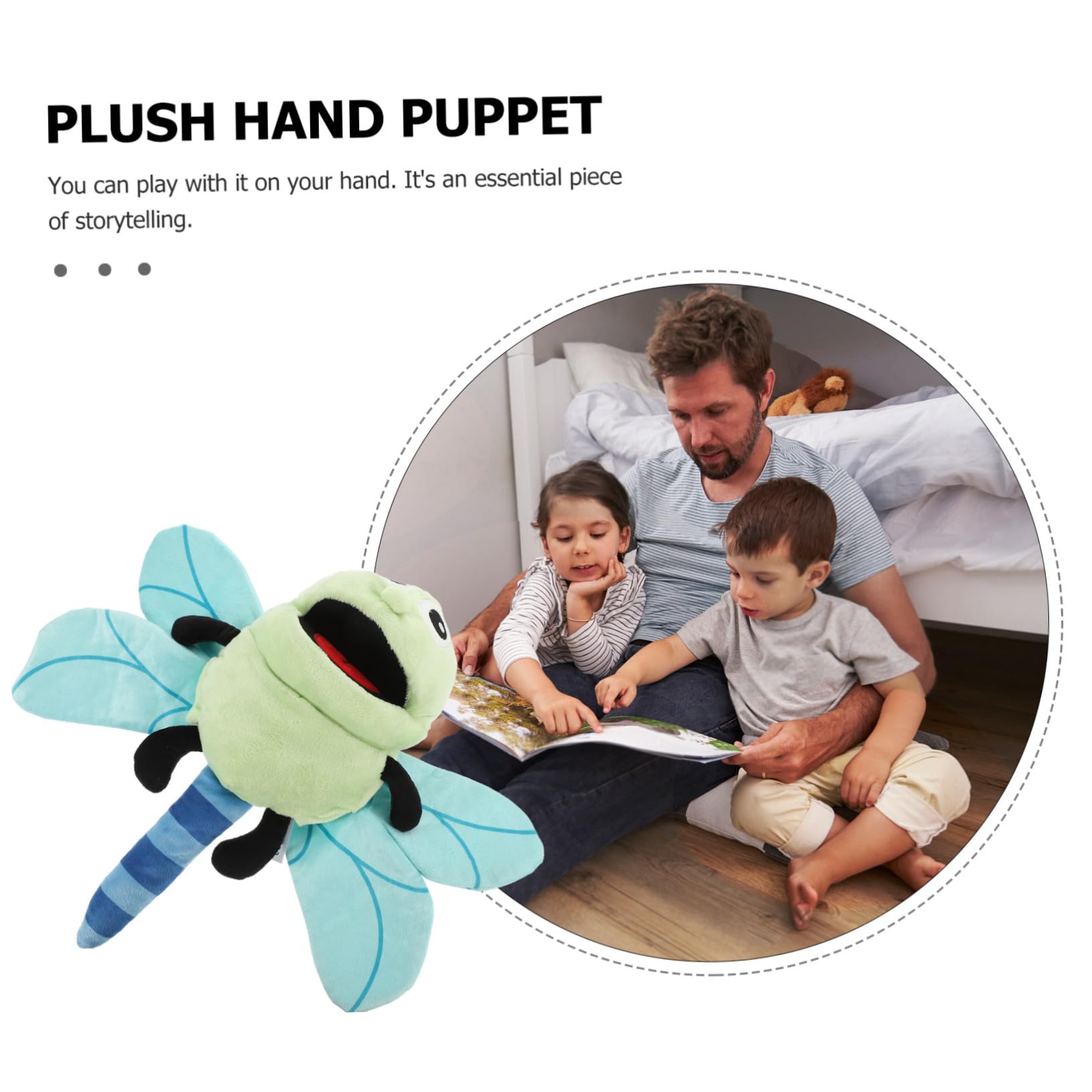 Marioneta de Mano de Libélula de Peluche para Niños, 1