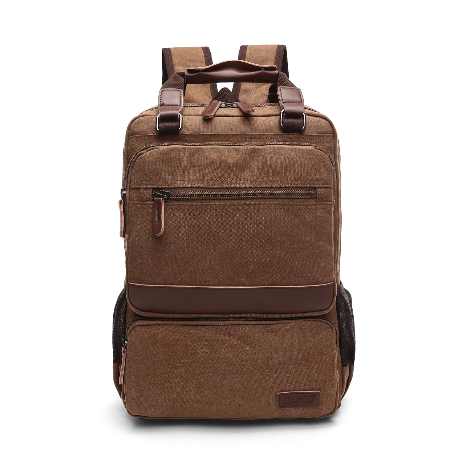 goatter Canvas And Leather Material Multi Pocket Travel Laptop Backpack For Men-picture-41
