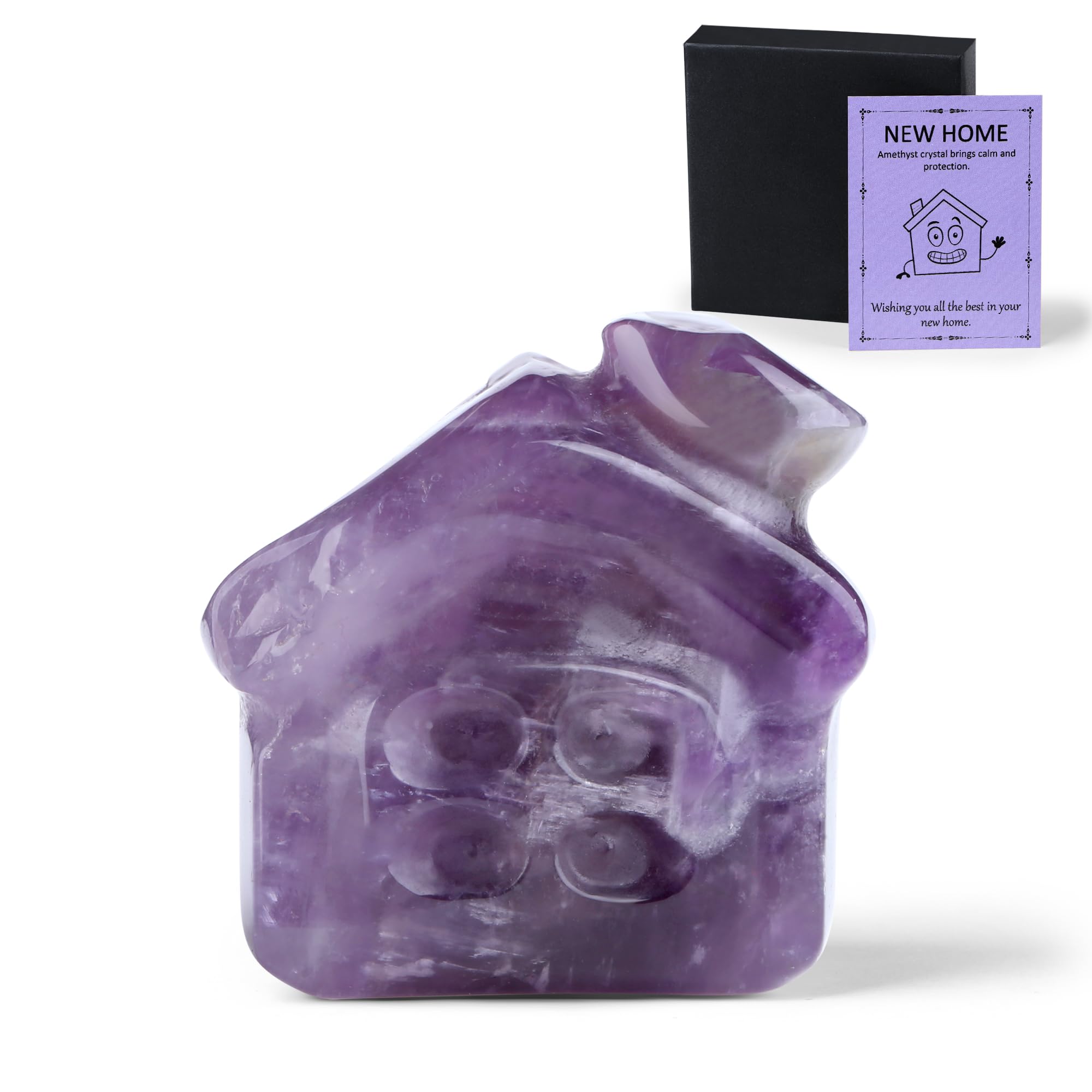 Regalos de inauguración de la casa mini adorno morado con tarjeta para nuevos propietarios