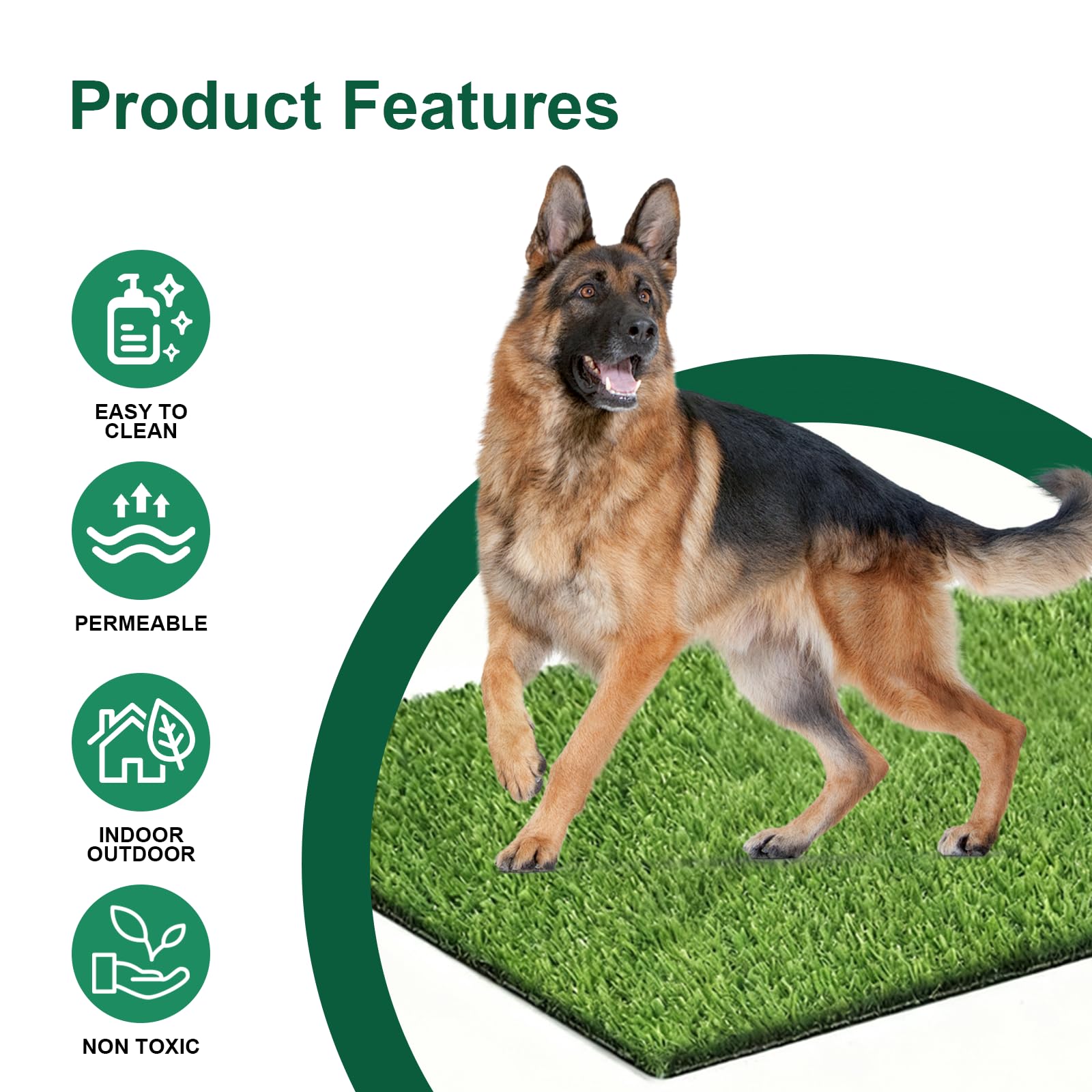 Inodoro para Perros de 70 x 50 cm con césped Artificial,Inodoro de Bandeja para Perros céspedArtificial, Inodoropara Perroscon Césped Artificial y Bandeja, para Uso Interior y Exterior