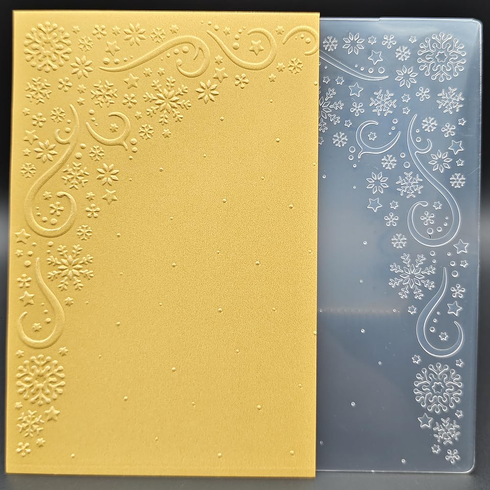 Plastic Embossing Folder A6 Size Christmas Snowflakes Pattern Paper Crafts Plastic Textured Impressions for Card Making Scrapbooking