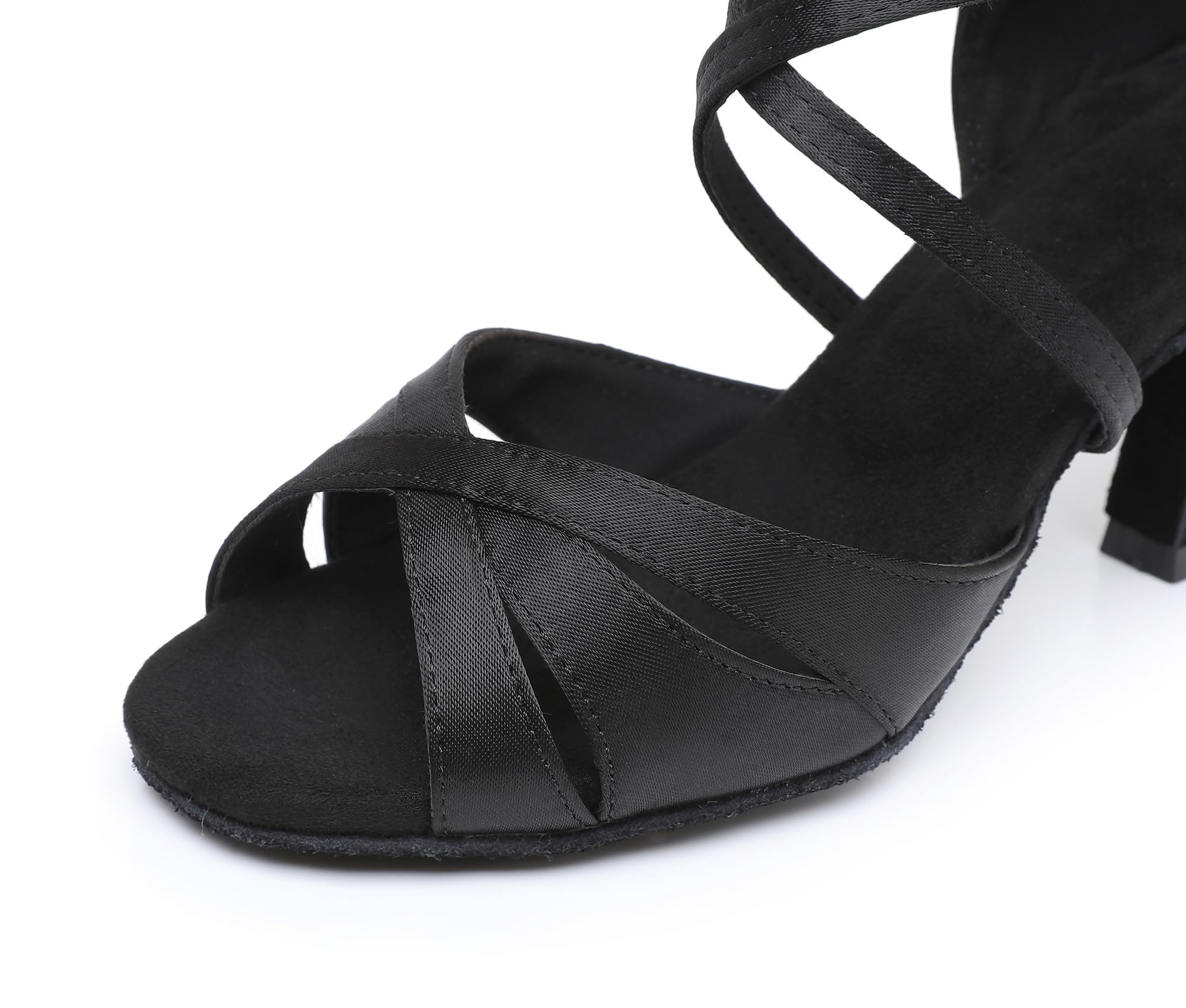 Rosefinch Scarpe da Ballo Latino per Donne Suola Morbida Strass Fibbia Salsa Tango Ballroom Professionale Scarpe da Ballo Pratica Tacco 5/7cm,34-43EU