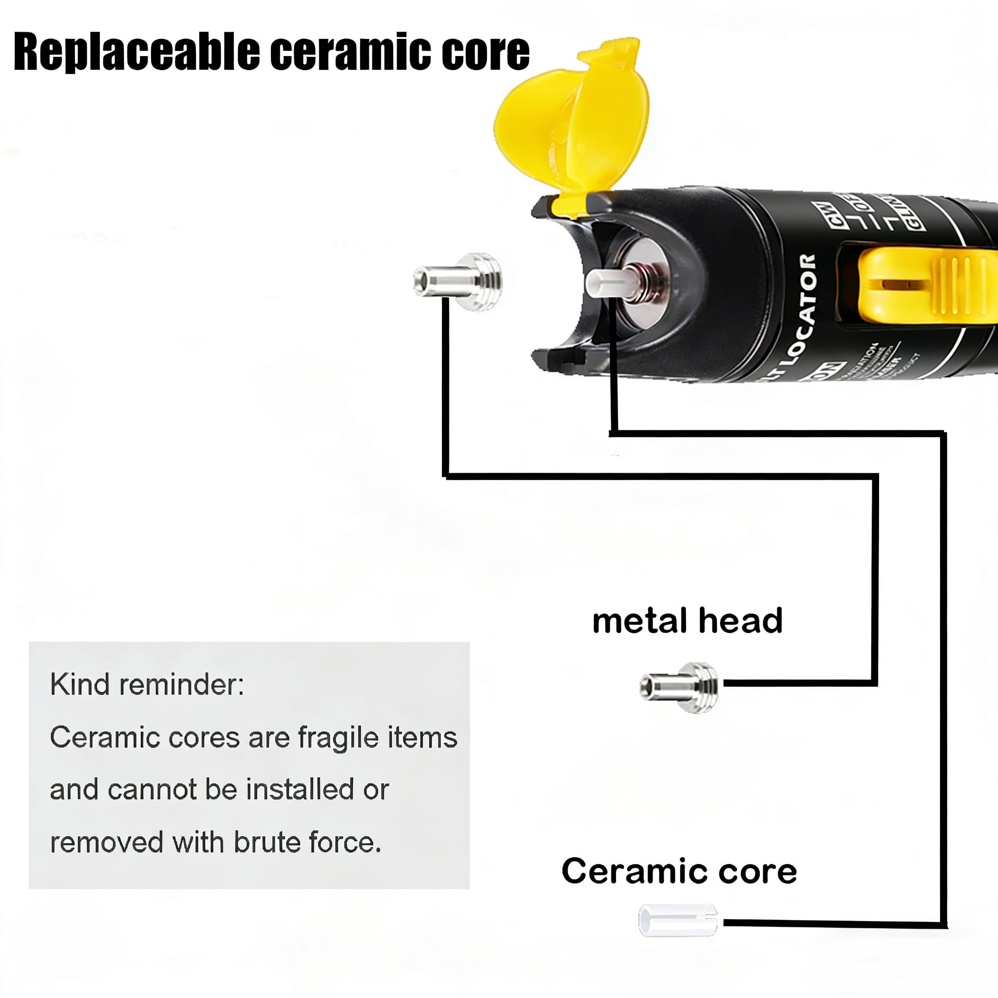 Localizador Visual de Fallos 100mW para Fibra Óptica, Probador de Cable de Fibra Óptica con Adaptador de FC-LC y SC-LC, Kit de Prueba para Redes LC/FC/SC/ST