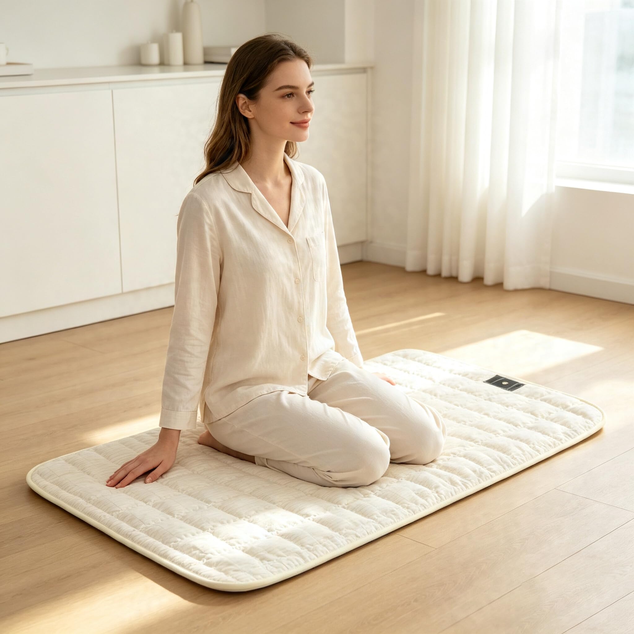 Tapis de sol en coton EMF antidérapant avec tapis de terre de 4,6 m pour soulager le stress