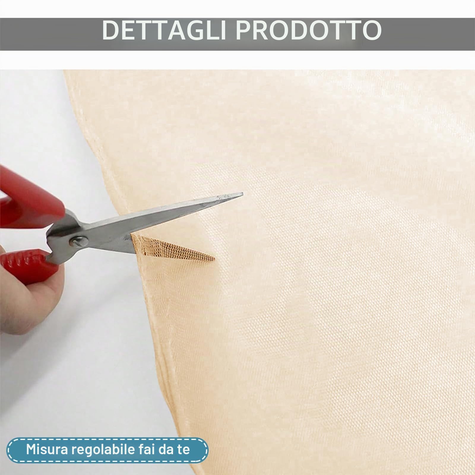 BTTO Set di 2 tende da esterno, tenda per zanzariera, per esterni, con filtro trasparente e fai da te, regolabile, per patio, giardino, gazebo, beige, L 160 x H 305 cm