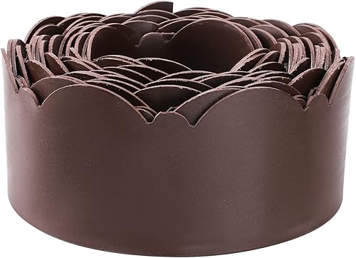 Miniatura 5 de Borde de plástico para jardín, bobina de borde de 4.6 pulgadas de alto, flexible y reforzado con tratamiento anti-UV (60 pies, marrón)