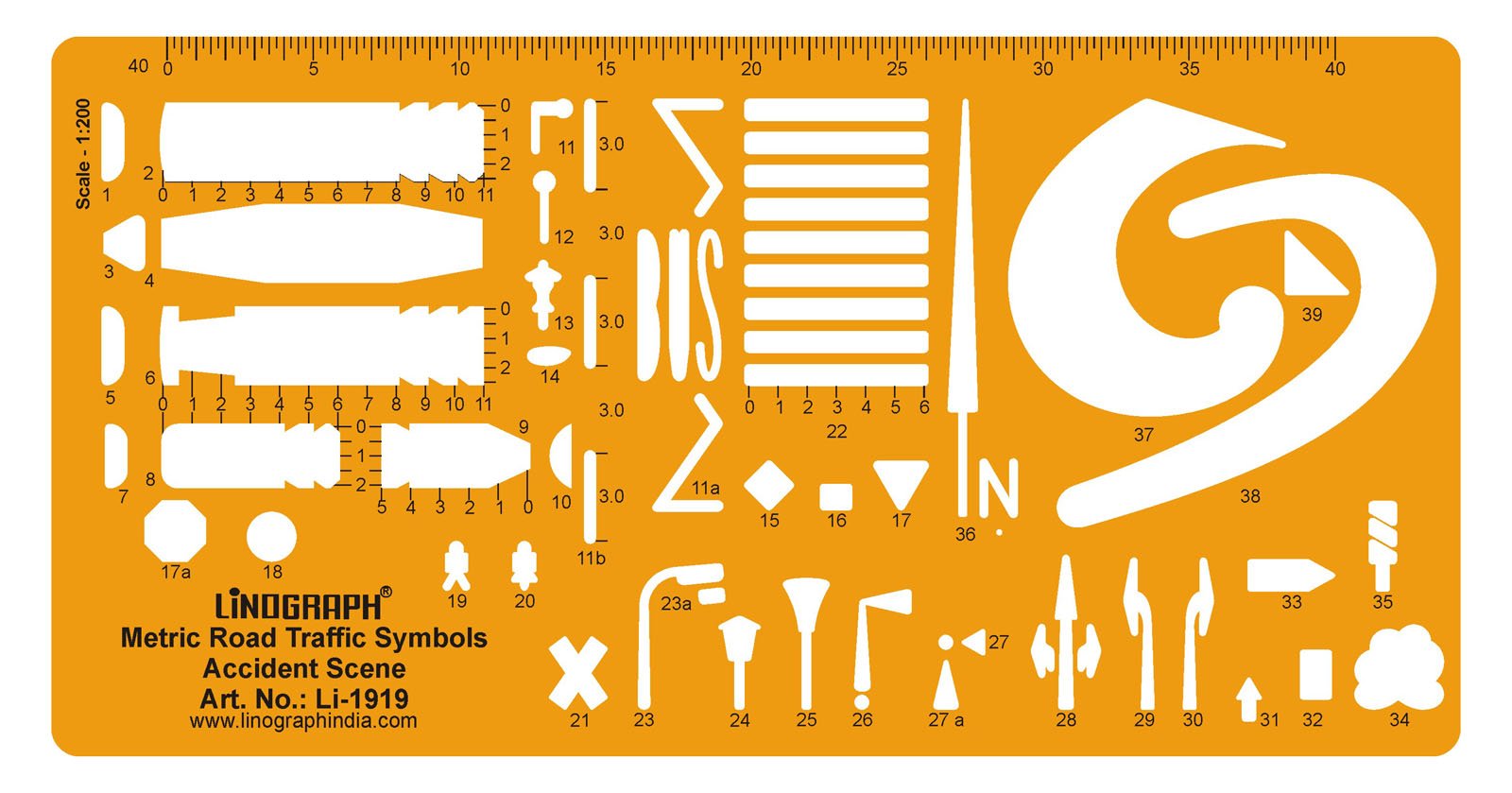 Buy Linograph Metric Road Traffic Symbols Accident Scene Drafting
