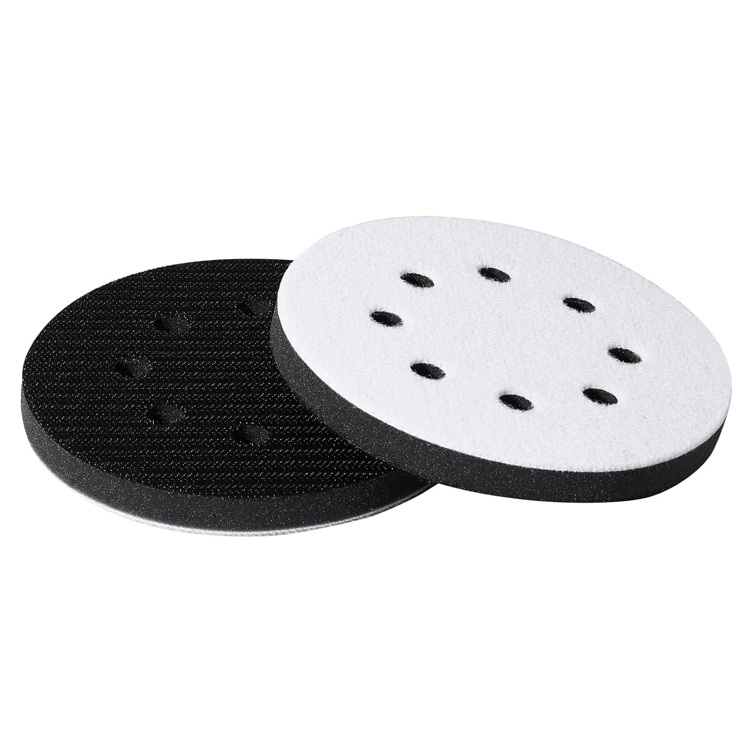 2 Pack-5 Inch 8 Holes Sanding Foam Pads – Soft Density Interface Pad with 8 Hole Design, Cushioned Buffing Pads for Random Orbital Sander, Woodworking & Auto Detailing