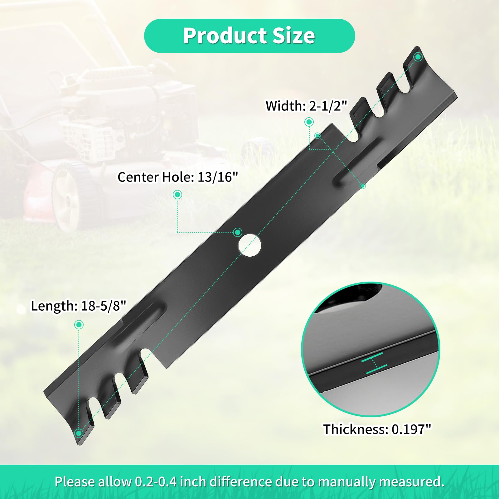 M115496 Cuchillas de mantillo para cubierta de 54 pulgadas, cuchillas de cortacésped GY20569 compatibles con cortacésped Scotts John Deere 345 325 335, sustituye a M111523, M113518, M115329,
