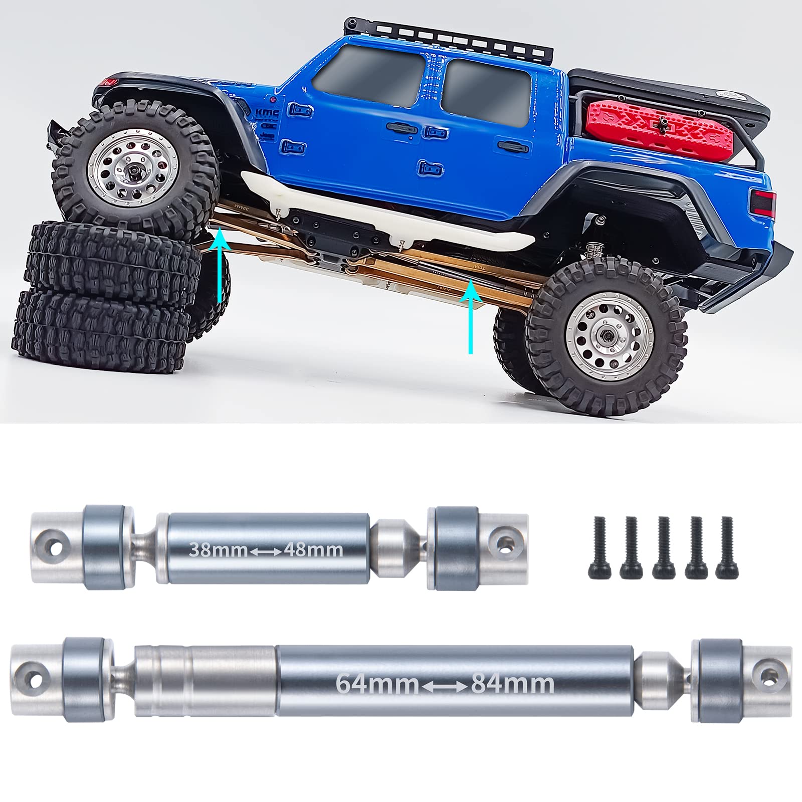 SWXDrive Shaft Steel Center Driveshafts for 1/24 RC Crawler Car Axial SCX24 AXI00005 Upgrade Parts