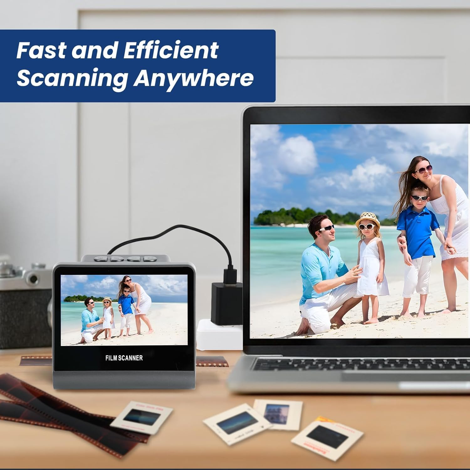 Diascanner 22MP Fotoscanner mit 5" LCD Display Negativscanner 35mm 135 126 KPK 110 Negative Super 8-Film Digitalisieren