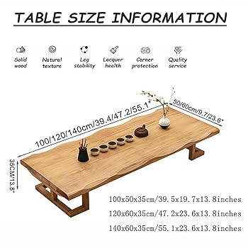 ローテーブル　無垢　木製　　コーヒーテーブル Amazon.co.jp: 日本のローテーブル、無垢材の床のコーヒー