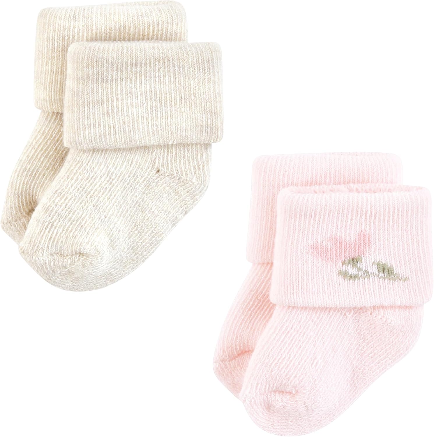 Hudson Baby Infant Girl Cotton Rich Newborn and Terry Socks, Pink Dainty Floral, 6-12 Months - Image 3