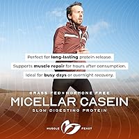 Vista 6 de Muscle Feast Proteína de caseína micelar alimentada con pasto, sin hormonas, proteína de caseína de digestión lenta - Apoya la recuperación muscular