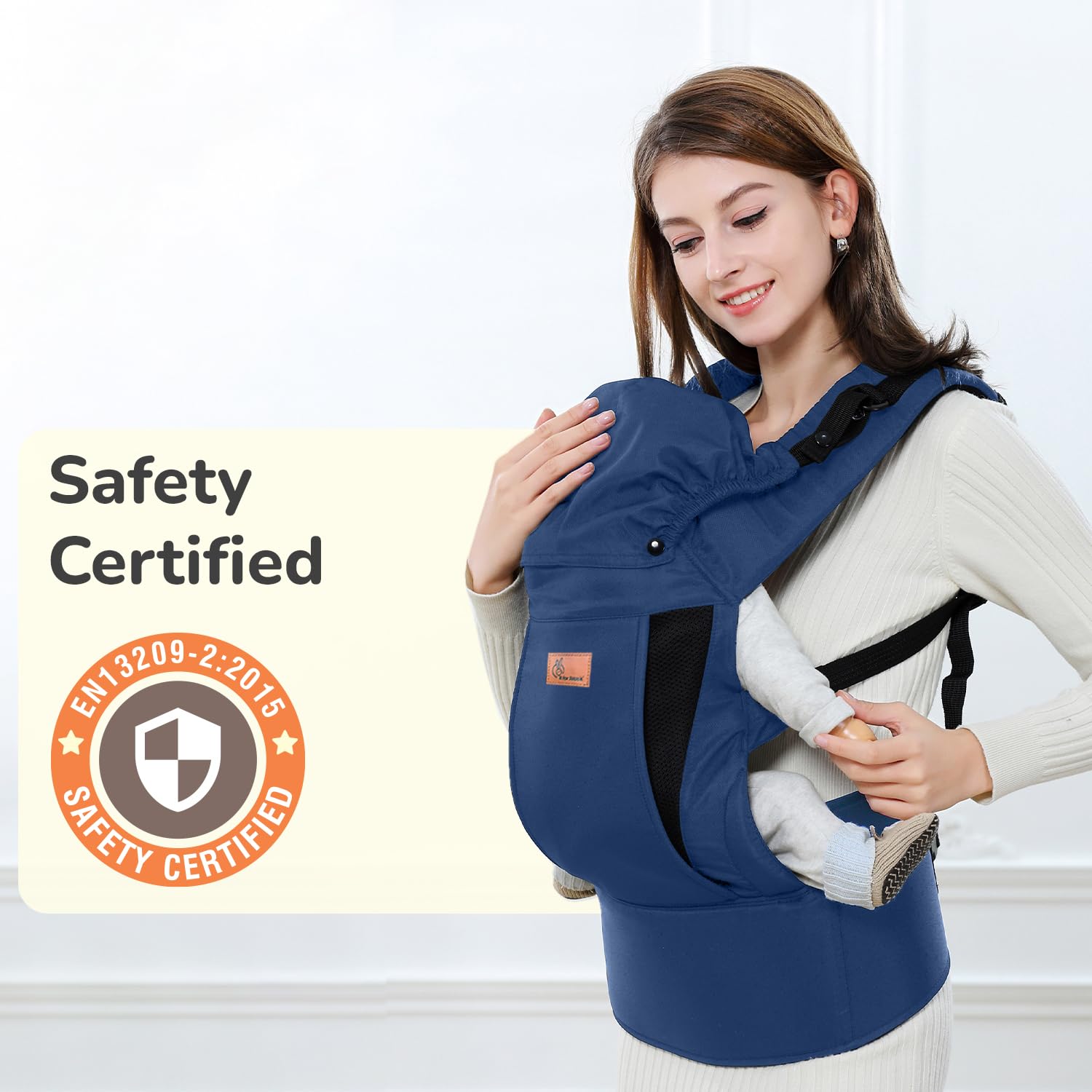 R for Rabbit Comfy Hug Ergo Baby Carrier for New Born | 2 in 1 Handsfree Front & Back Carry Position, Comfortable and Adjustable Strap Ergonomic Kangaroo Bag for 4 to 24 Month Kids Up to 15 Kg (Black) 4