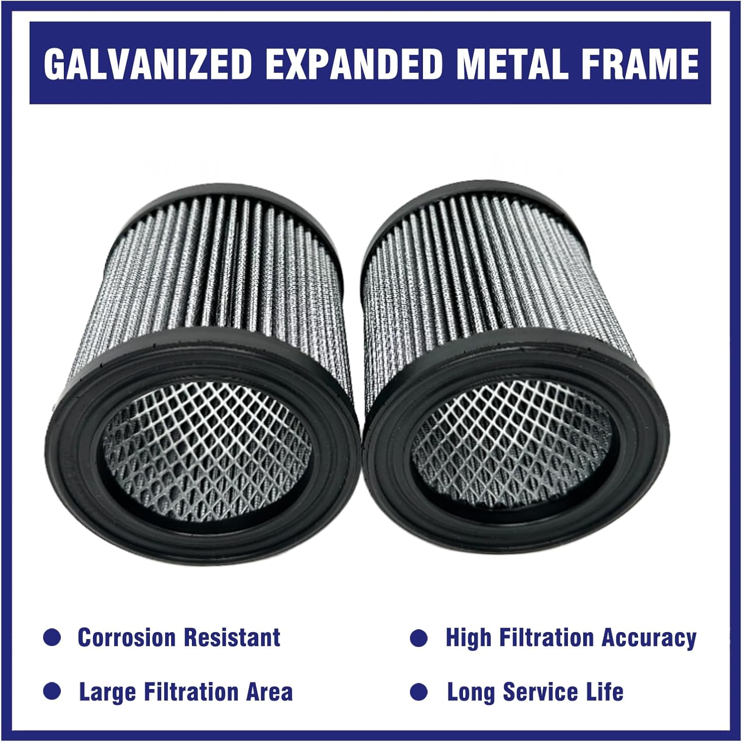 2 Pcs 110377E100 Air Filter Element Fit for Quincy Air Compressor, Replace 110377E904 32012957 32165466 P5051A 1R417