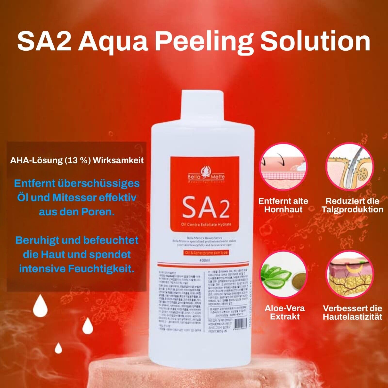 P-Beauty Aquafacial Lösungsset AS1, SA2, AO3 - Kombi Paket für Hydrodermabrasion - Peeling, Feuchtigkeit & Vitamine - Tiefenreinigung & Hautregeneration - Ideal für alle Hauttypen - Komplettset 1200ml