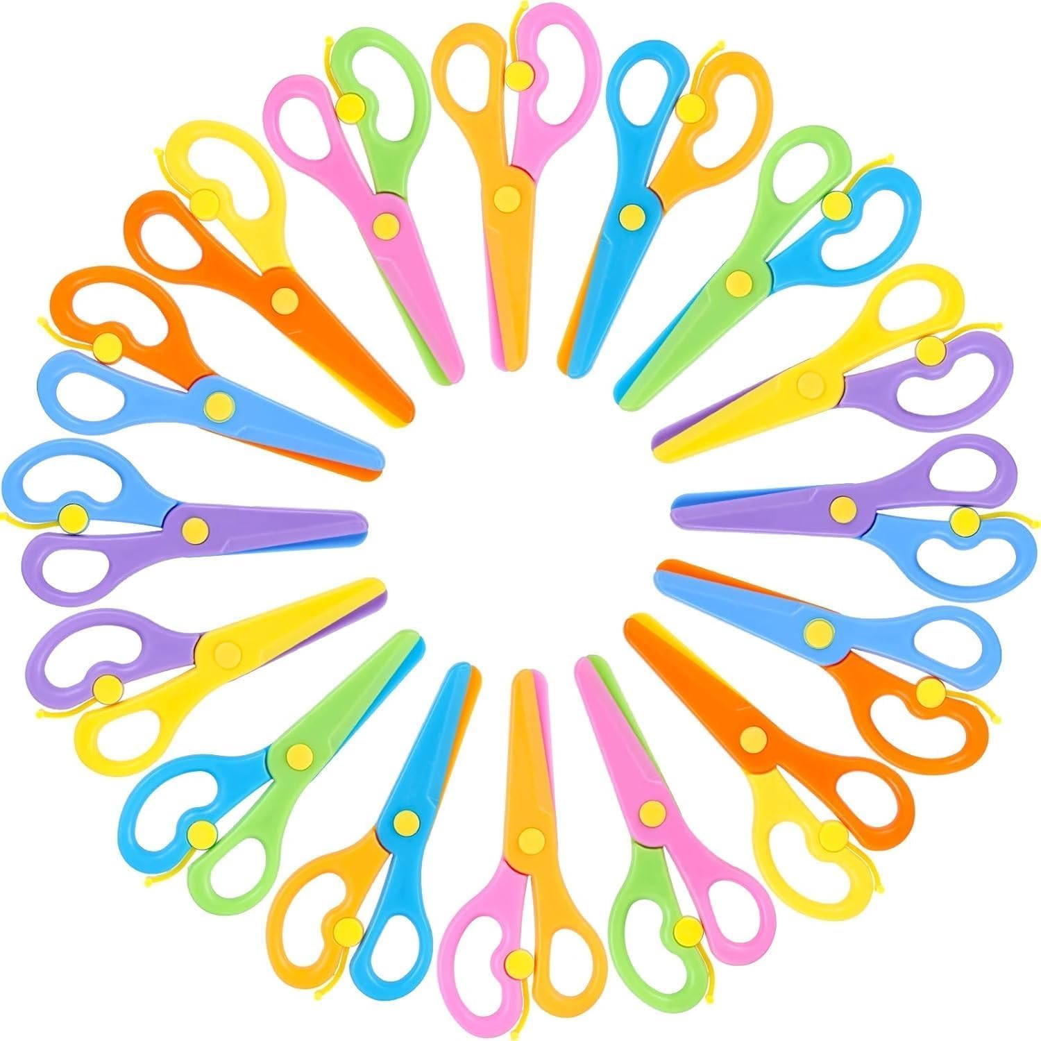 18PCS Tijeras Manualidades para Niños, Tijeras Entrenamiento Preescolar, DiseñO de Arte DIY, Diseño Antipellizcos, Desarrollo de la Coordinación Ojo-Mano