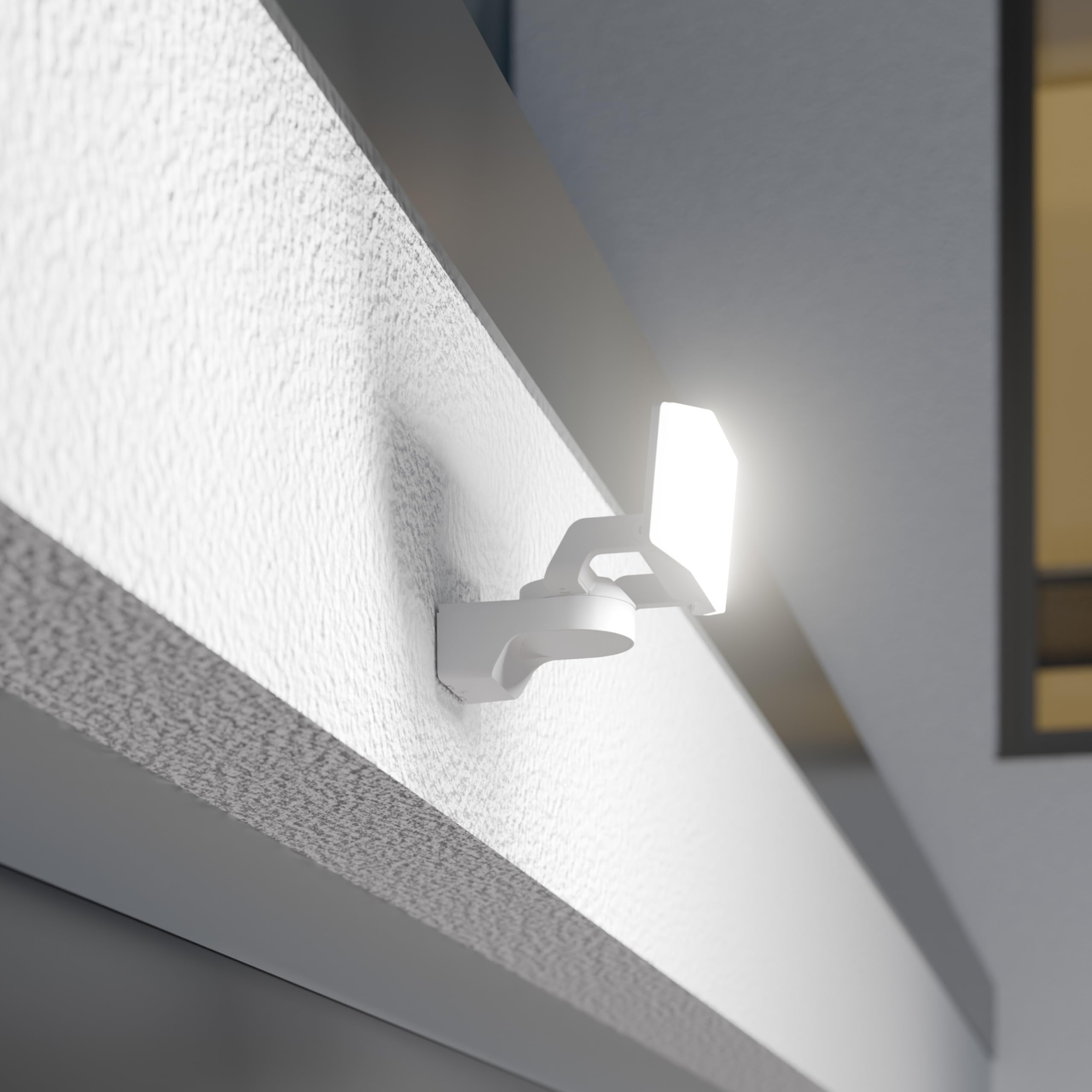 Proyector LED para exteriores Steinel XLED Protect blanco | 3000 K blanco cálido, panel orientable, foco LED para jardines, garajes, patios