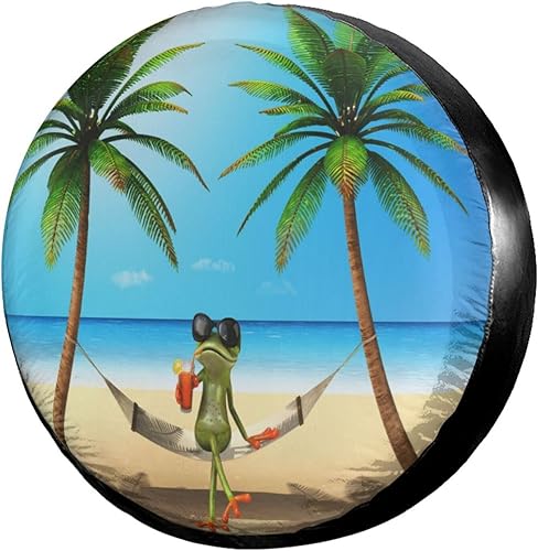 Miniatura 7 de Dujiea Marine Funny - Funda de repuesto para neumático de tortuga marina con orificio de cámara de respaldo, cubierta universal para neumáticos para