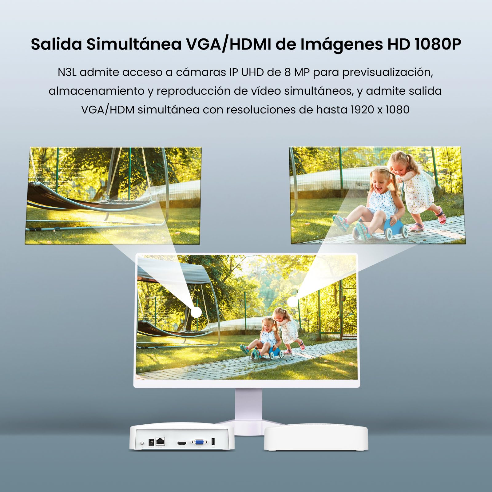 Tenda NVR-1080P 8 Canales Video Grabador de Vigilancia para Seguridad Hogar, H.265+, 10 TB de Capacidad, Soporte 8MP/5MP /4MP/1080P /720P HD，Acceso Remoto, N3L-8H (Disco Duro No Incluido)
