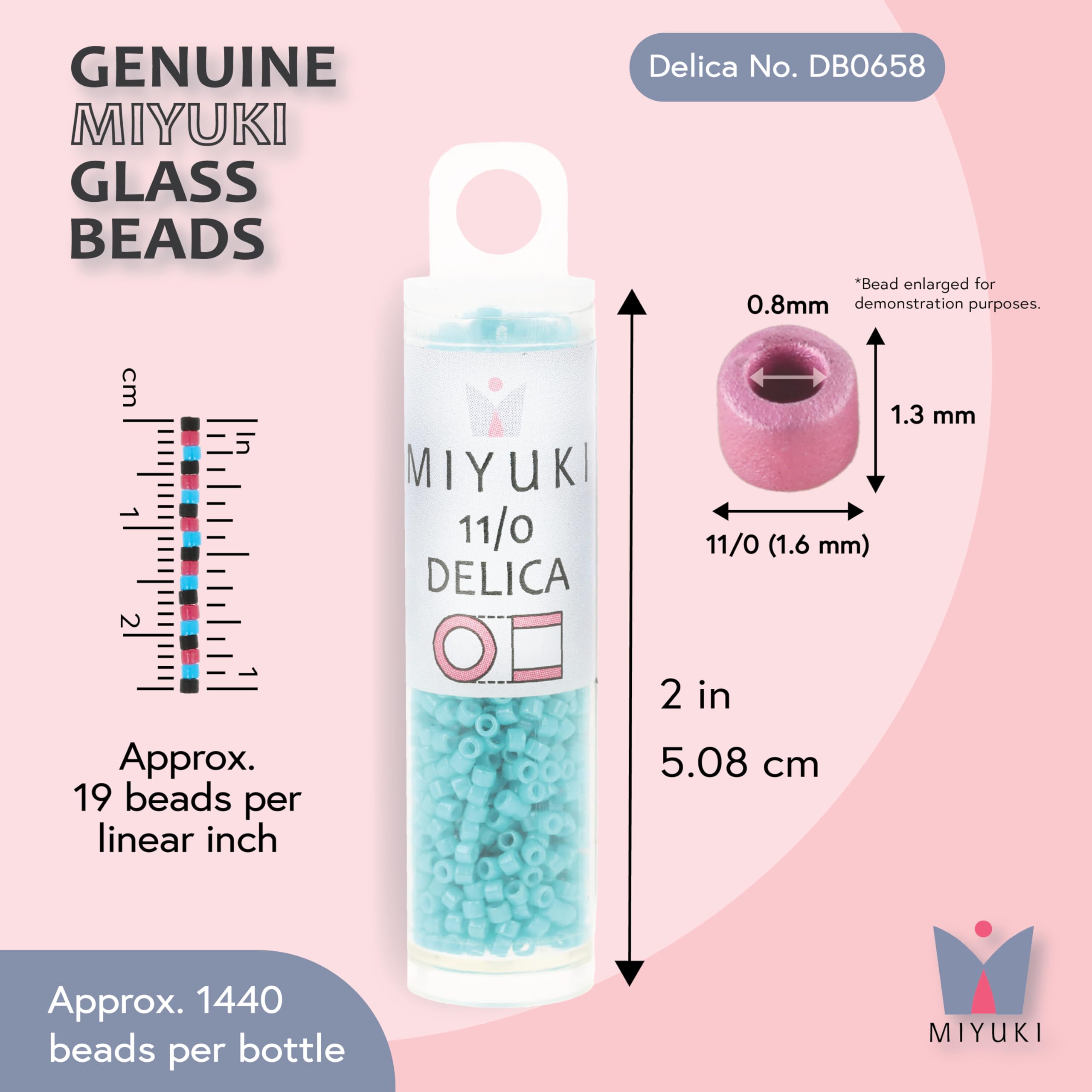 Amazon.com: Miyuki Delica Seed Beads – Size 11/0 (1.6 mm), DB0658