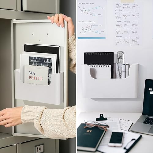 Miniatura 11 de Organizador de archivos colgante para montaje en pared, sin perforación, suministros de correo de oficina, almacenamiento, revista, sobre
