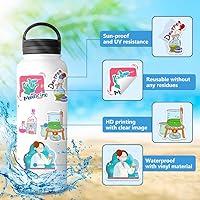 Vista 4 de 100 unidades de calcomanías de ciencias naturales, calcomanías de vinilo para experimentos de química, física y biología, calcomanías de laboratorio